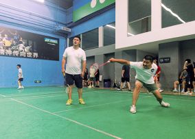 集团组队参加长征镇“羽你有约”羽毛球团体赛